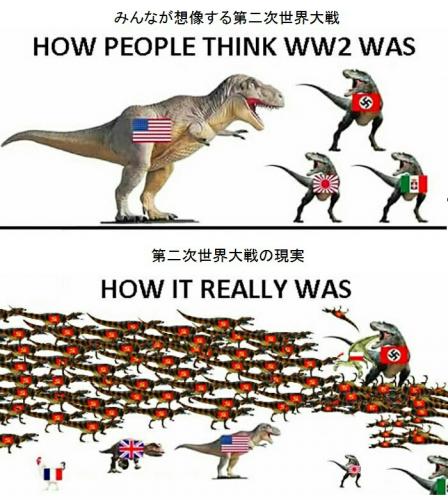 「第二次大戦で日本が小物にみられる理由を教」の質問画像