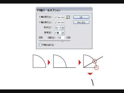 「Illustratorで角度を指定した円」の回答画像2