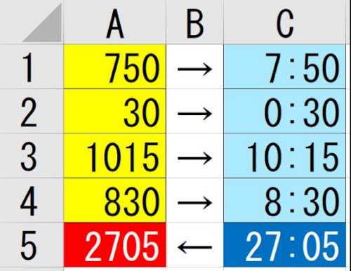 「Excelでの時間集計について(7:30」の回答画像6