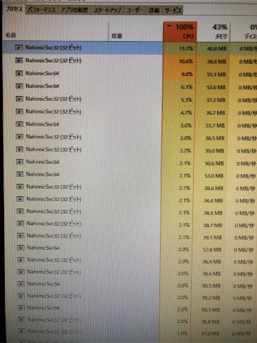 「NahimicSvcというプロセスについ」の質問画像