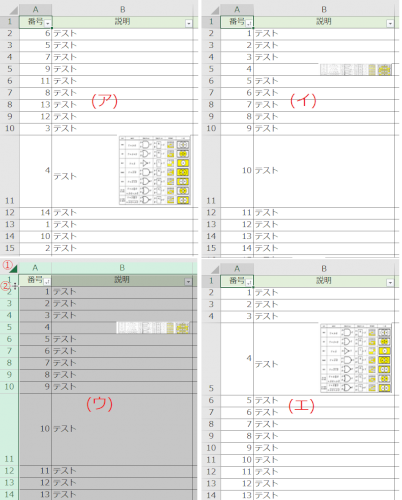 「エクセル 画像入りのセルの並び替えについ」の回答画像3