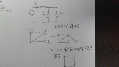 「画像のような力率cosθ=1の回路のベク」の質問画像