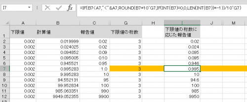 「Excelの関数で、下記のように報告値が」の回答画像6