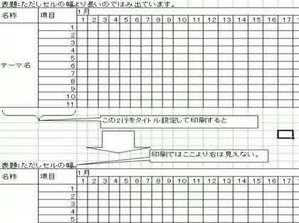 「Excelで印刷時に表題が見切れてしまい」の質問画像