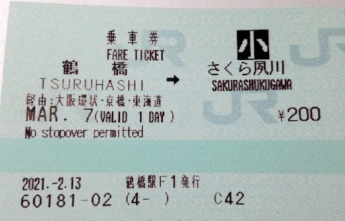 「(JR)写真のような切符を持っています。」の質問画像