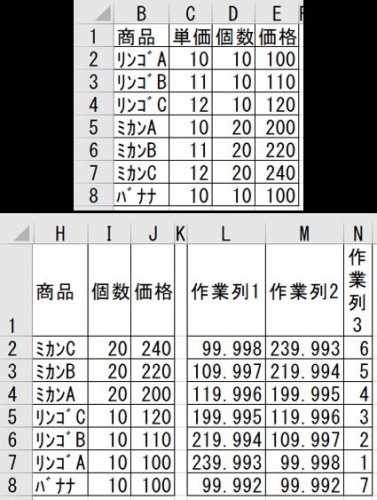 「EXCEL 関数でのデータのソートについ」の回答画像2