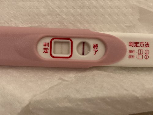 「妊娠検査薬で薄い陽性 生理不順が強く、排」の質問画像