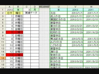 「エクセルで条件書式と入力規則を使い、カレ」の回答画像1