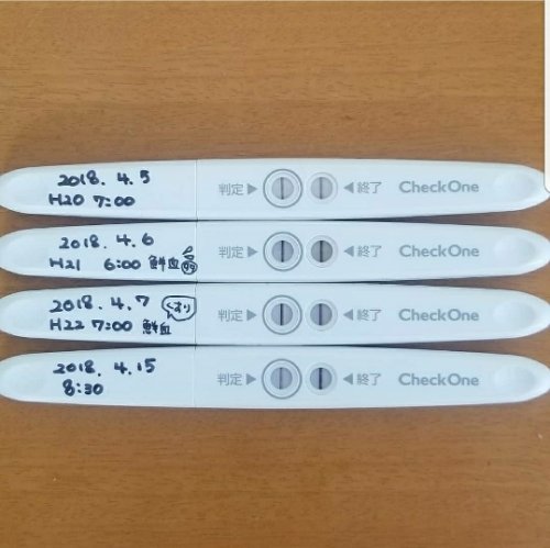 「化学流産でしょうか こんにちは。 4月6」の質問画像