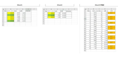 「【VBA】複数の条件が一致したら特定の行」の質問画像