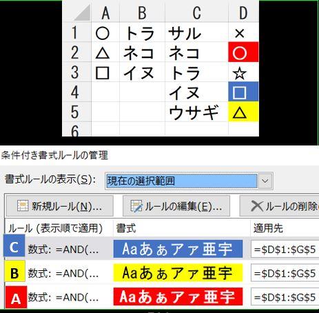 「エクセル 条件付き書式の色付けルールに関」の回答画像2