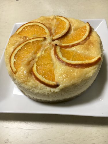 「昨日、オレンジのチーズケーキを作りました」の質問画像