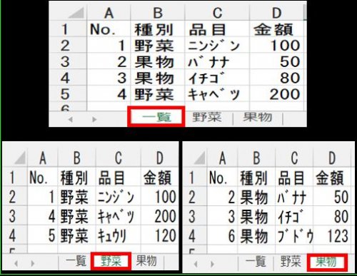 「エクセルで、セルの内容によってそのデータ」の回答画像2