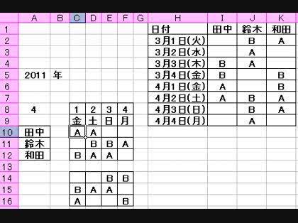 「続・勤務表」の回答画像2