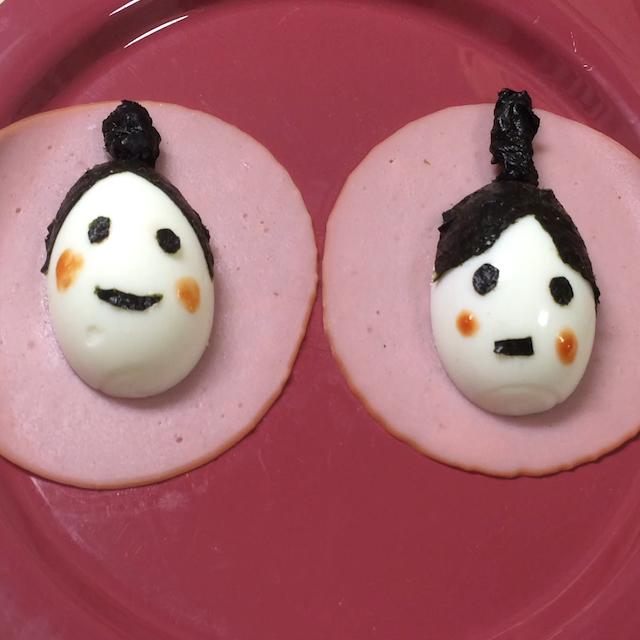 【卵1つでひな祭り】お内裏様とお雛様をゆで卵で作ってみた!
