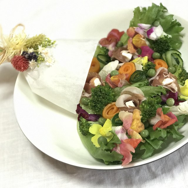 【お皿いっぱいの花畑】野菜アートに挑戦してみた