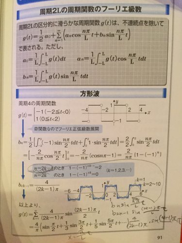 「基礎からフーリエを勉強しています。 本を」の質問画像