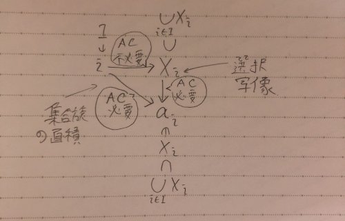 「選択公理は写真にあるように Iが無限集合」の補足画像1