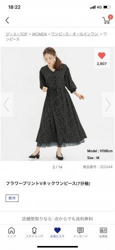 「七分袖のワンピース（黒）は何月から何月ま」の質問画像