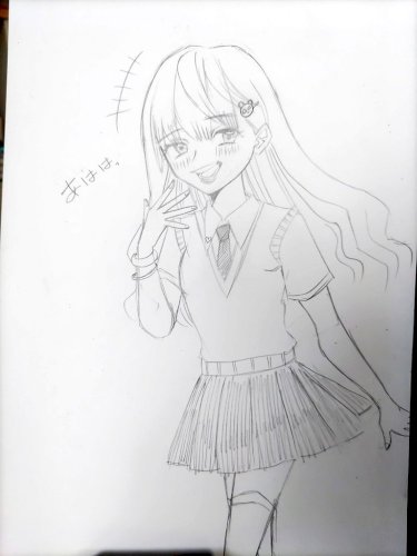 「笑ってる女の子描きました。 不自然なとこ」の補足画像2