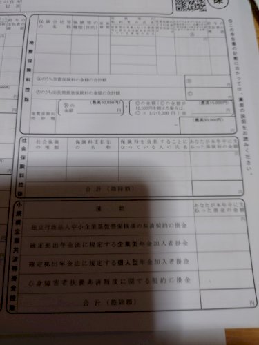 「年末調整の書き方について教えて下さい。 」の補足画像1
