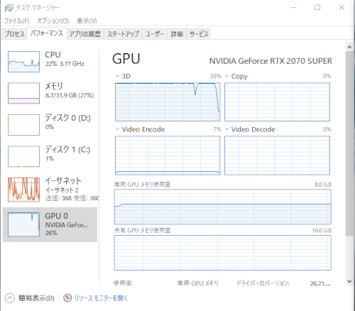 Gpu使用率について ゲーム中に急にfpsが落ちてカクつきます調べてみる ビデオカード サウンドカード 教えて Goo