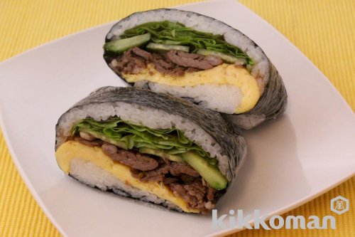 「焼肉ライスバーガーを自分で、手作りして食」の回答画像3