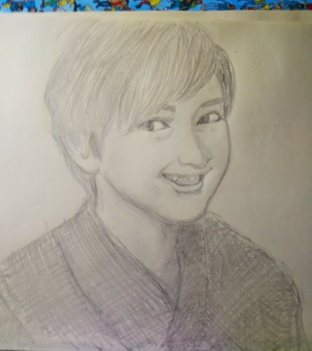 「下野紘さんの似顔絵を練習しています。 し」の補足画像1