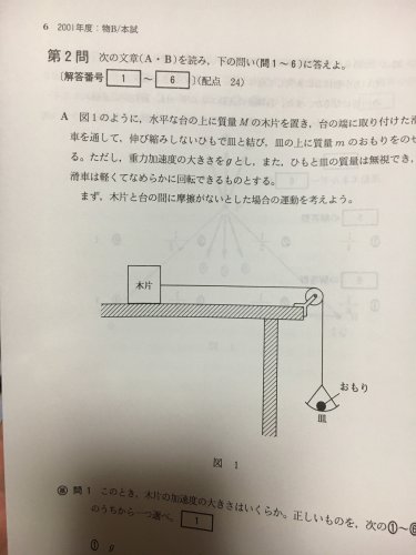 「物理基礎、静止摩擦力について この場合、」の補足画像1