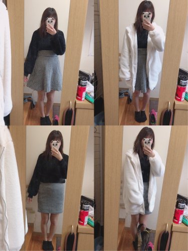「今日の服装上か下かどちらのがいいですか？」の質問画像