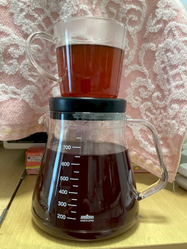 「あずき茶がとれました。 あんこを炊いてい」の質問画像