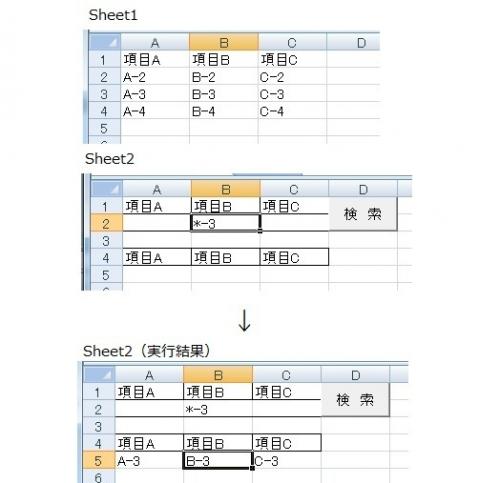 「▲▲検索欄を設置し該当する列を抽出する▲」の回答画像2
