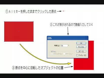 「イラストレーターの回転ツールの原点が中心」の回答画像1