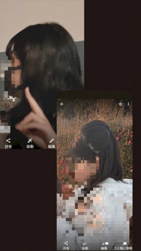 「これは私の横顔なのですが上の写真の頭の形」の質問画像