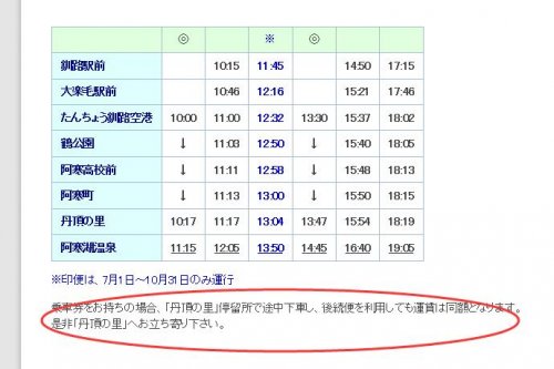 「阿寒湖巴士停留丹頂之里問題」の回答画像1