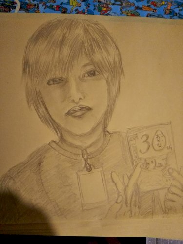 「森久保祥太郎さんの似顔絵を 描き直しまし」の質問画像