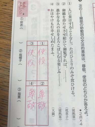 「⑵⑶について ⑵御鏡を持たせさせ給ひて、」の質問画像