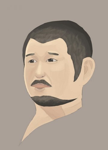 「似顔絵をかきました！ 誰の似顔絵かわかり」の質問画像