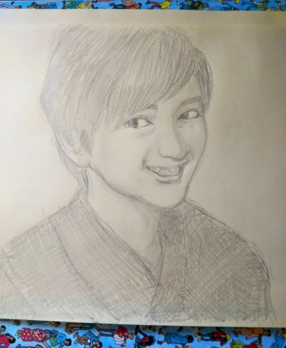 「下野紘さんの似顔絵を練習しています。 し」の補足画像2
