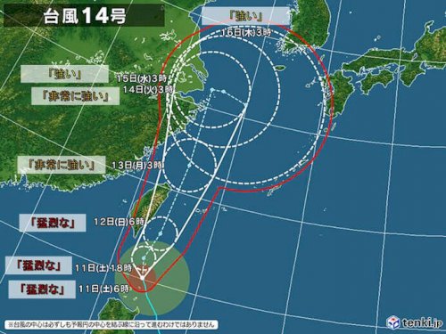 「台風14号、そのまま北に進むのかなという」の質問画像